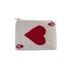 Ace Of Hearts Beaded Coin Purse