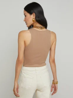Adira Scoop Neck Tank Cappuccino
