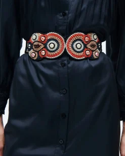 Alzira Beaded Belt Poppy