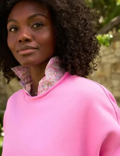 Anna Long Sleeve Fleece Capelet Pink lemonade