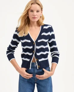 Ansonia Cardigan Navy/Off-White/Bluebell