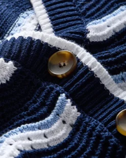 Ansonia Cardigan Navy/Off-White/Bluebell