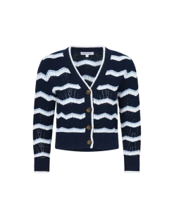 Ansonia Cardigan Navy/Off-White/Bluebell