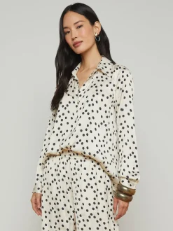 Argo Blouse Ecru/Black Polka Dot
