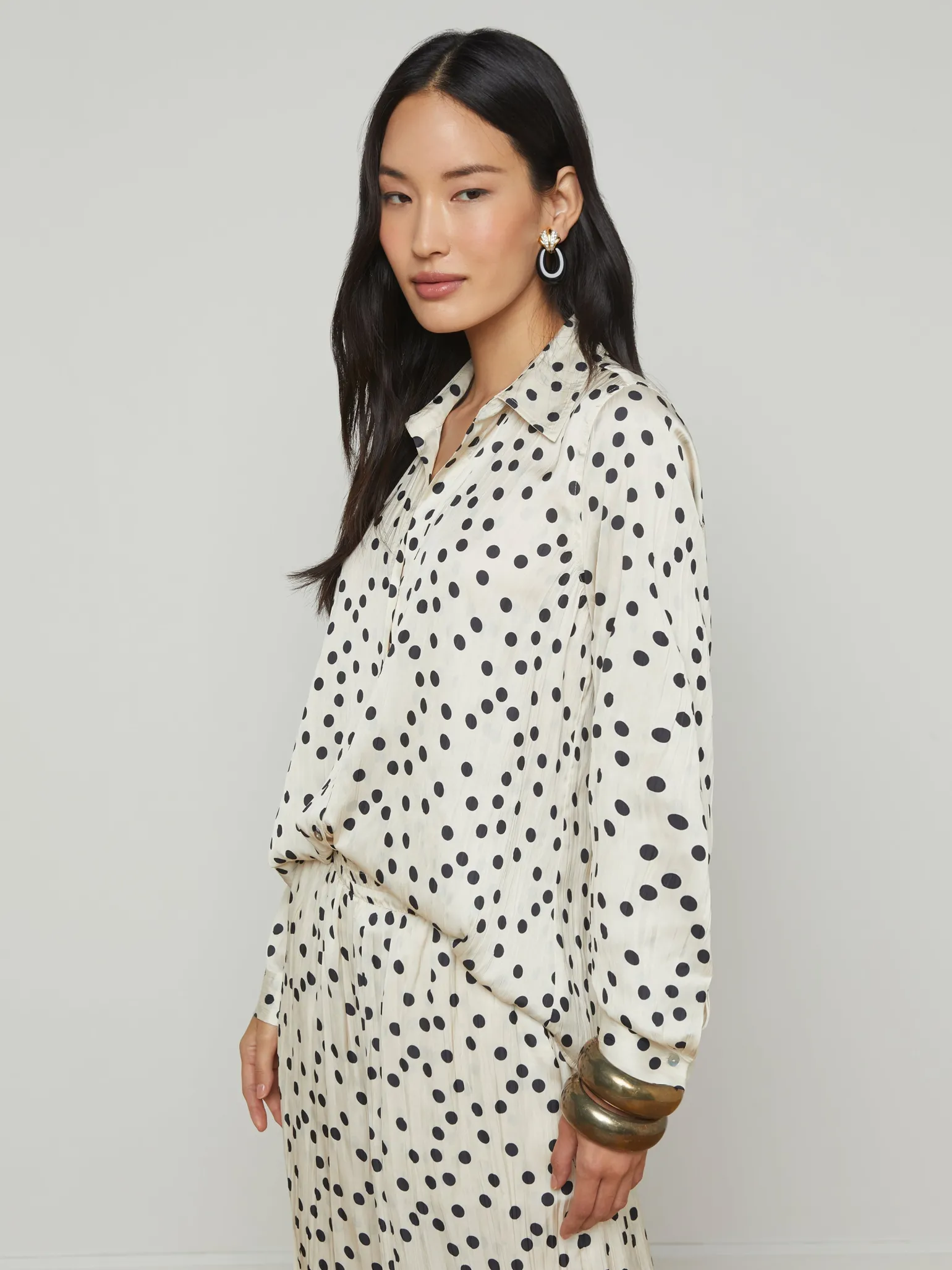 Argo Blouse Ecru/Black Polka Dot
