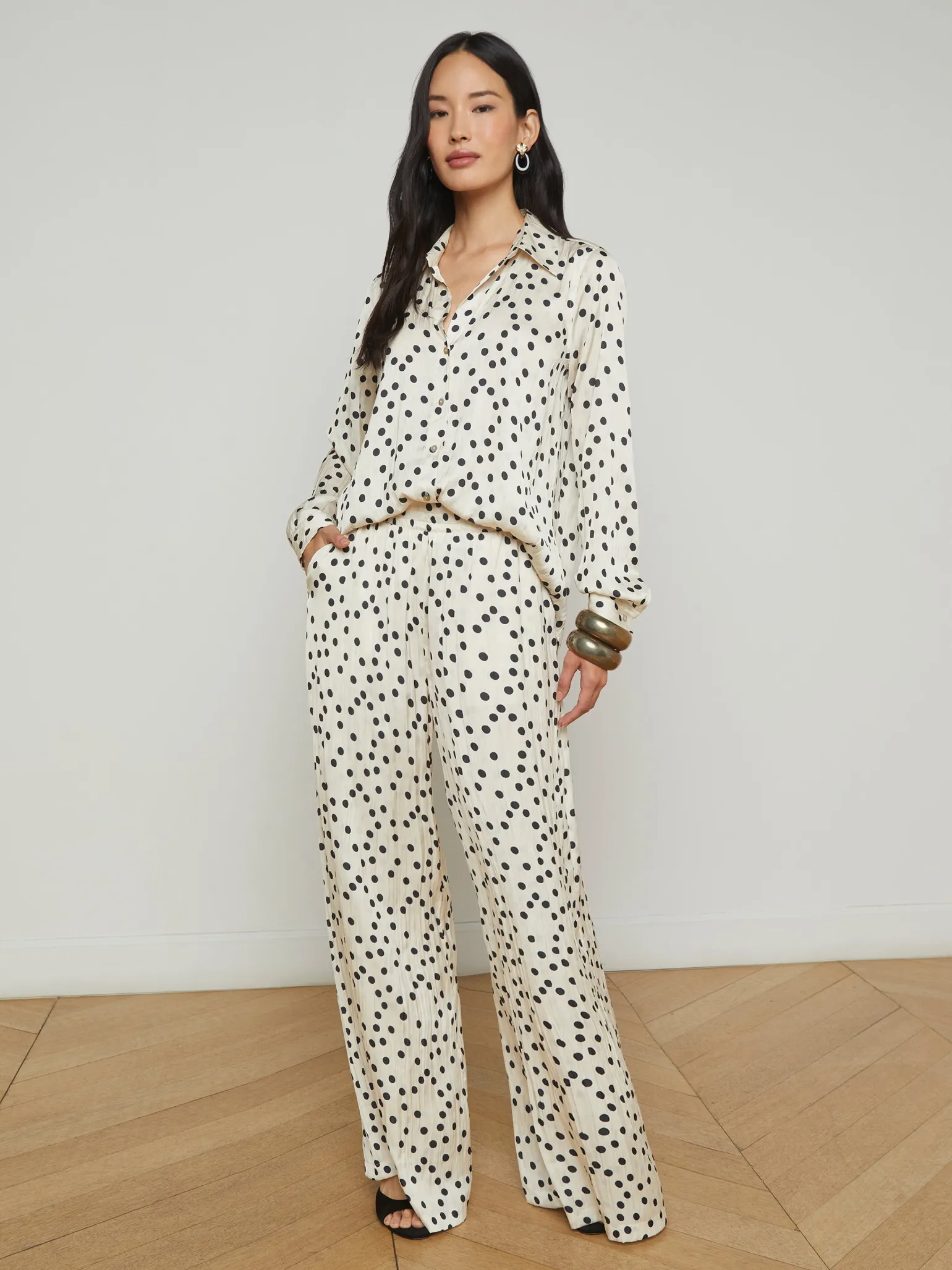 Argo Blouse Ecru/Black Polka Dot