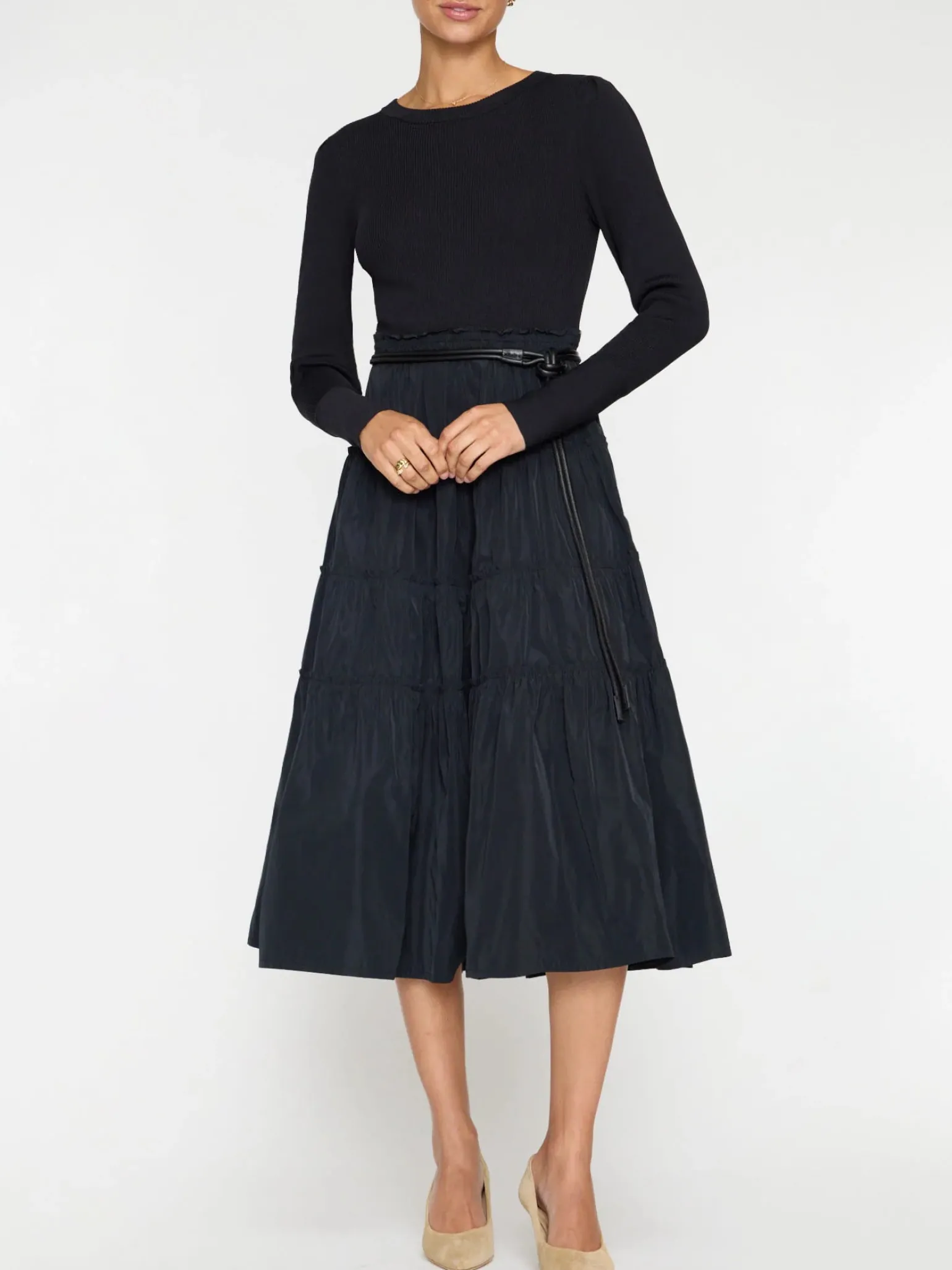 Ava Tiered Dress Black Onyx Combo