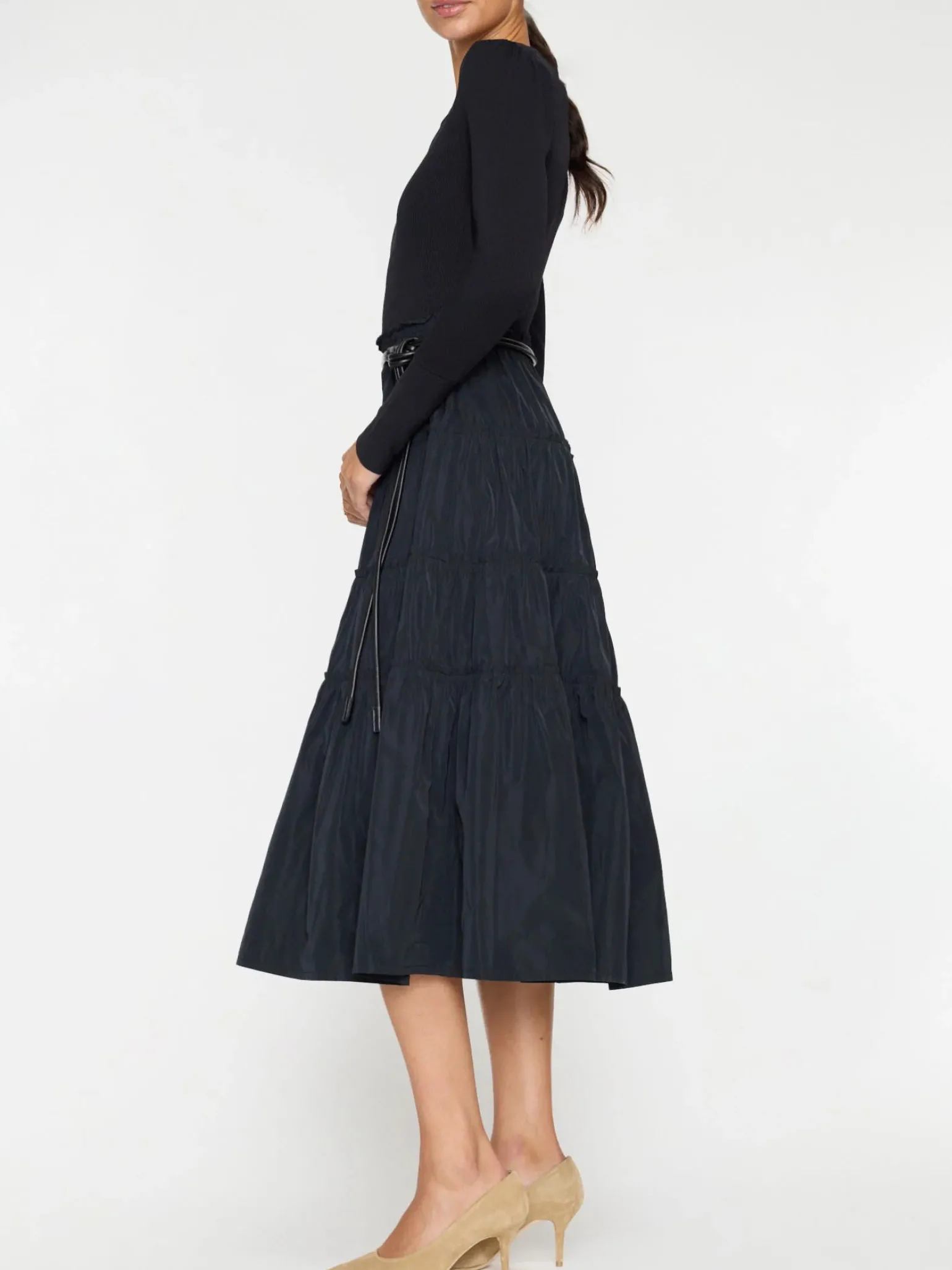 Ava Tiered Dress Black Onyx Combo