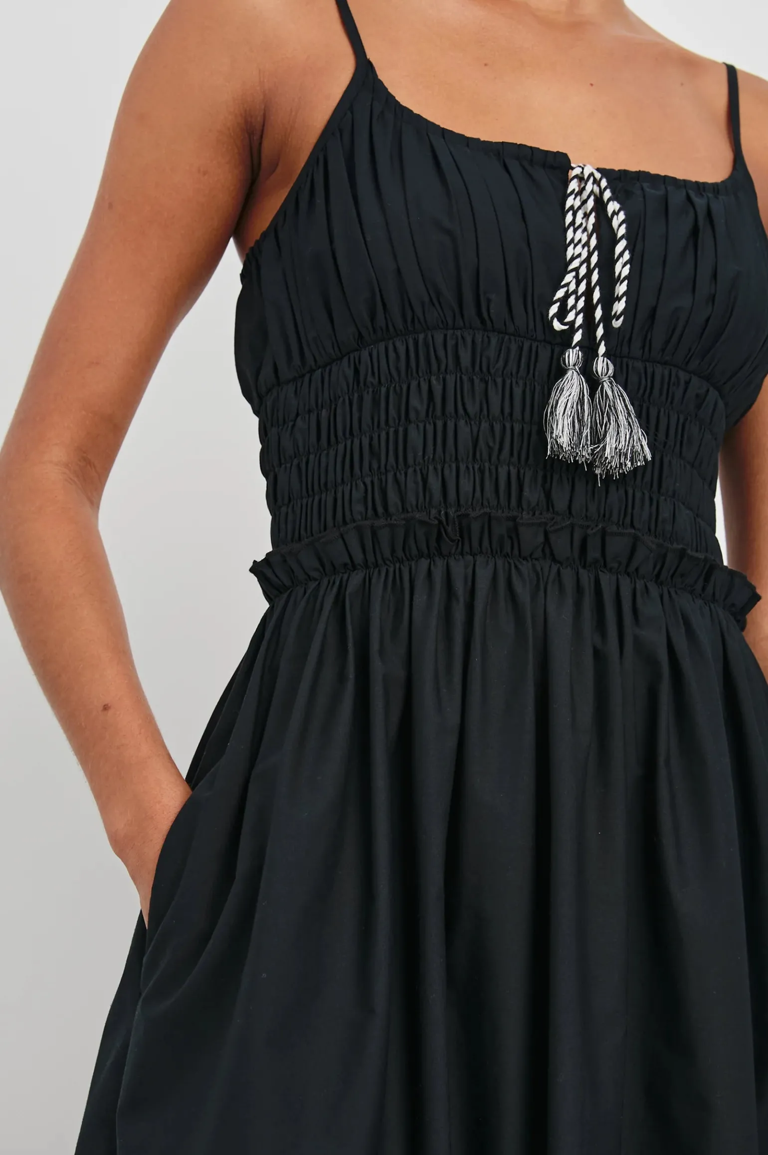 Baja Dress Black Ivory Palm Trees