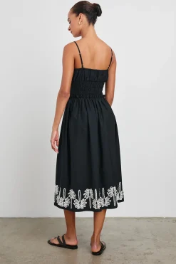 Baja Dress Black Ivory Palm Trees