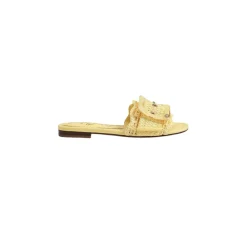 Bambi Slide Sandal Buttercup Yellow Raffia