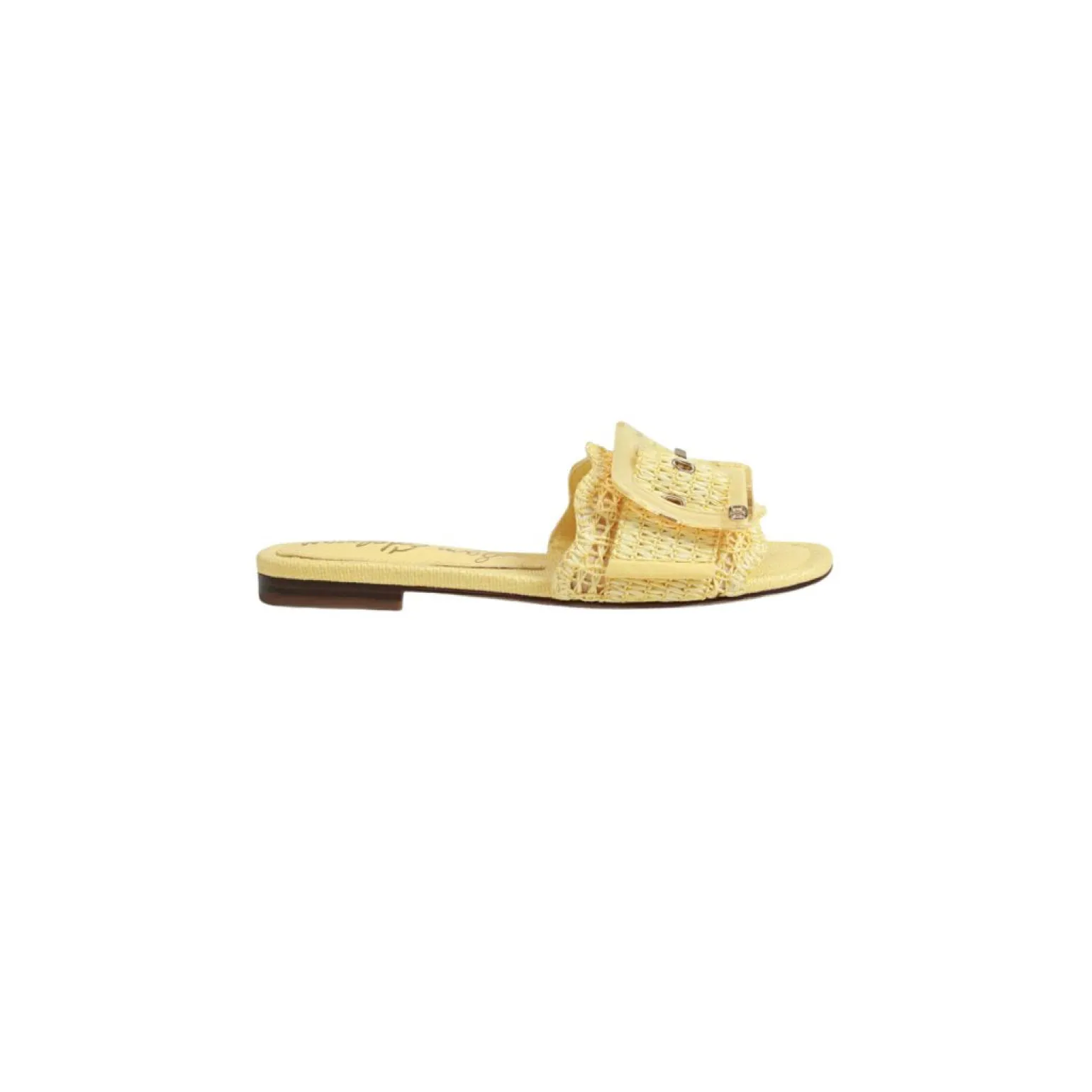 Bambi Slide Sandal Buttercup Yellow Raffia
