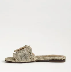 Bambi Slide Sandal Gold Raffia