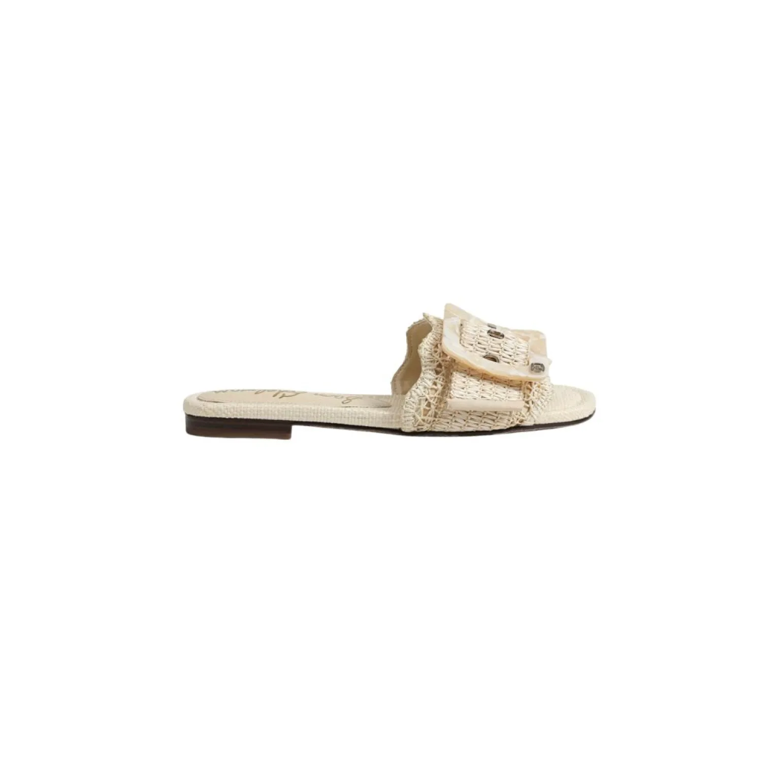 Bambi Slide Sandal Linen Raffia