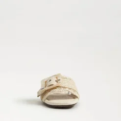 Bambi Slide Sandal Linen Raffia