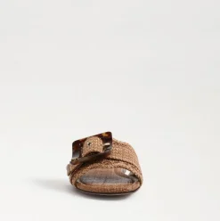 Bambi Slide Sandal Raffia Cuoio