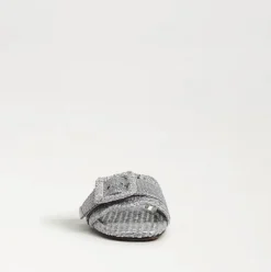 Bambi Slide Sandal Soft Silver Raffia