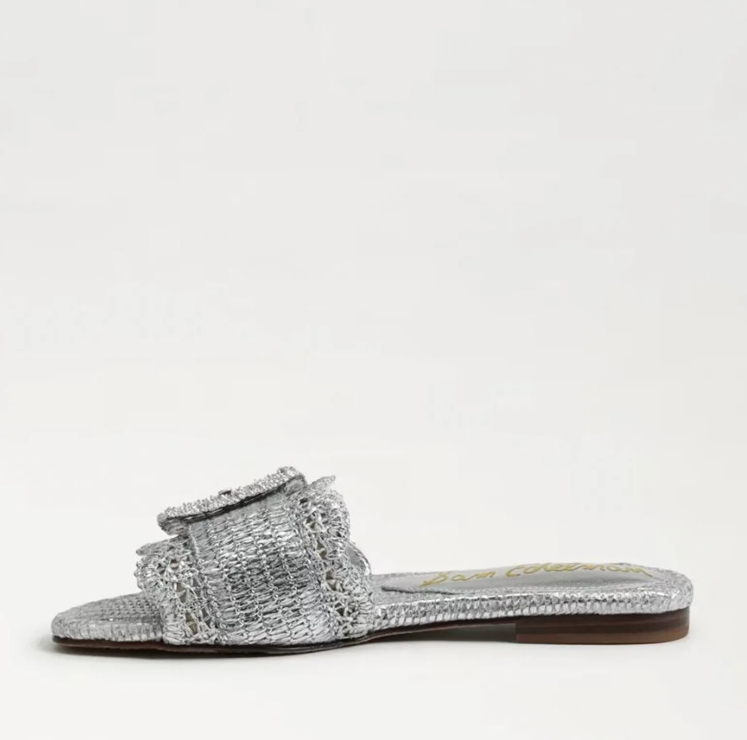 Bambi Slide Sandal Soft Silver Raffia