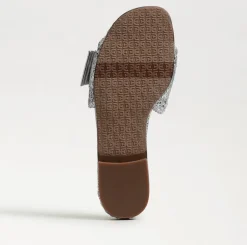 Bambi Slide Sandal Soft Silver Raffia