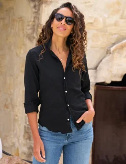Barry Tailored Button Up Shirt Black