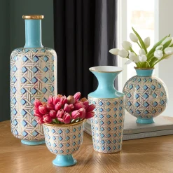 Basketweave Round Vase Multi