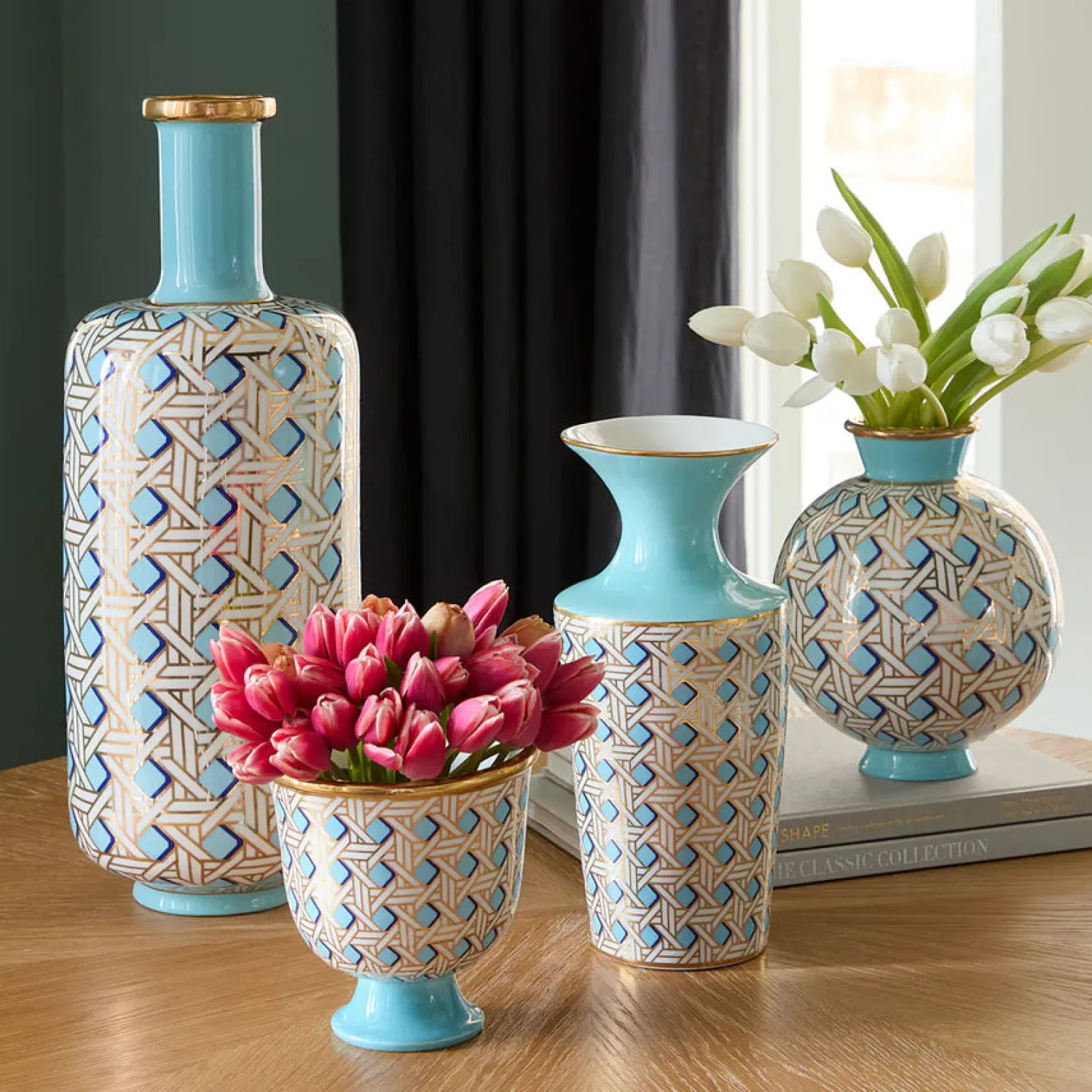Basketweave Round Vase Multi