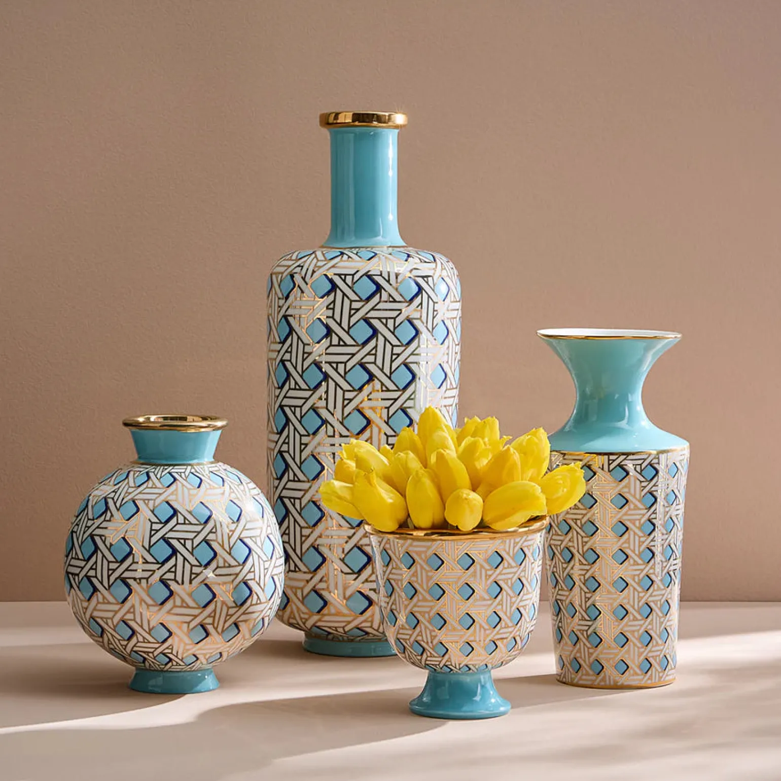 Basketweave Round Vase Multi