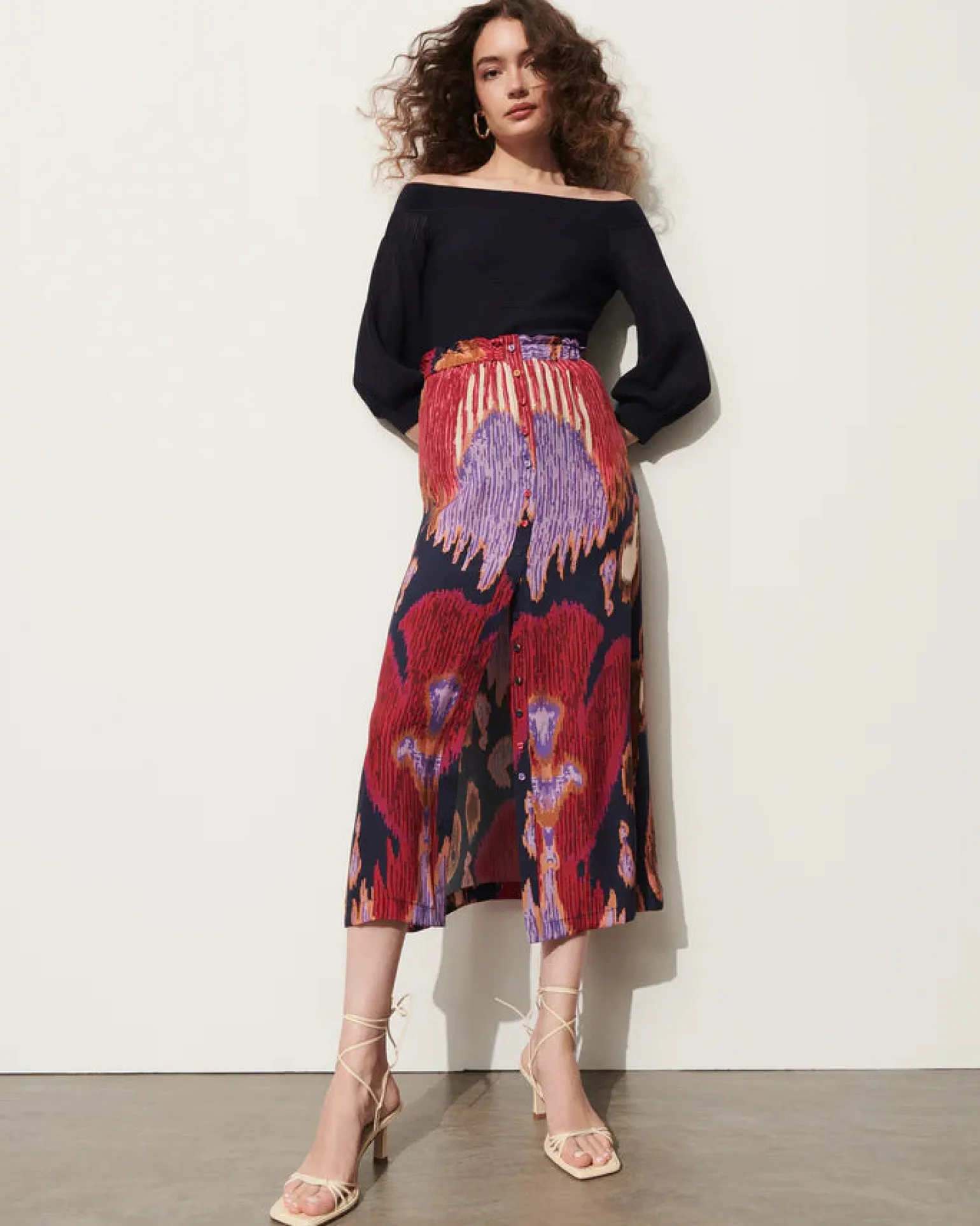 Bastien Skirt Fan Ikat Tue Navy