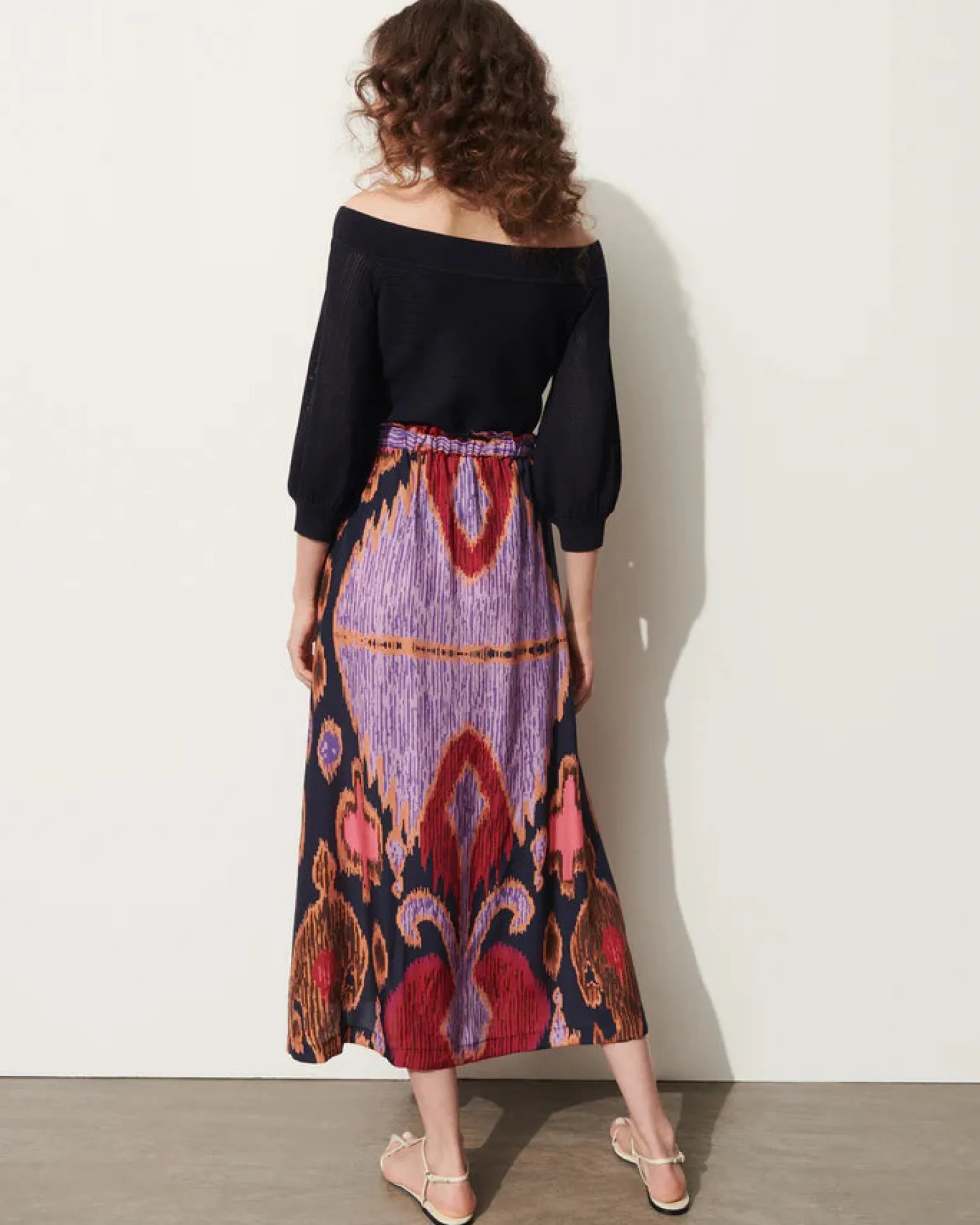 Bastien Skirt Fan Ikat Tue Navy