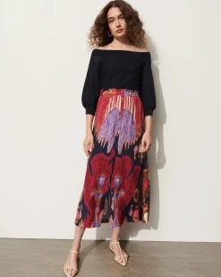 Bastien Skirt Fan Ikat Tue Navy