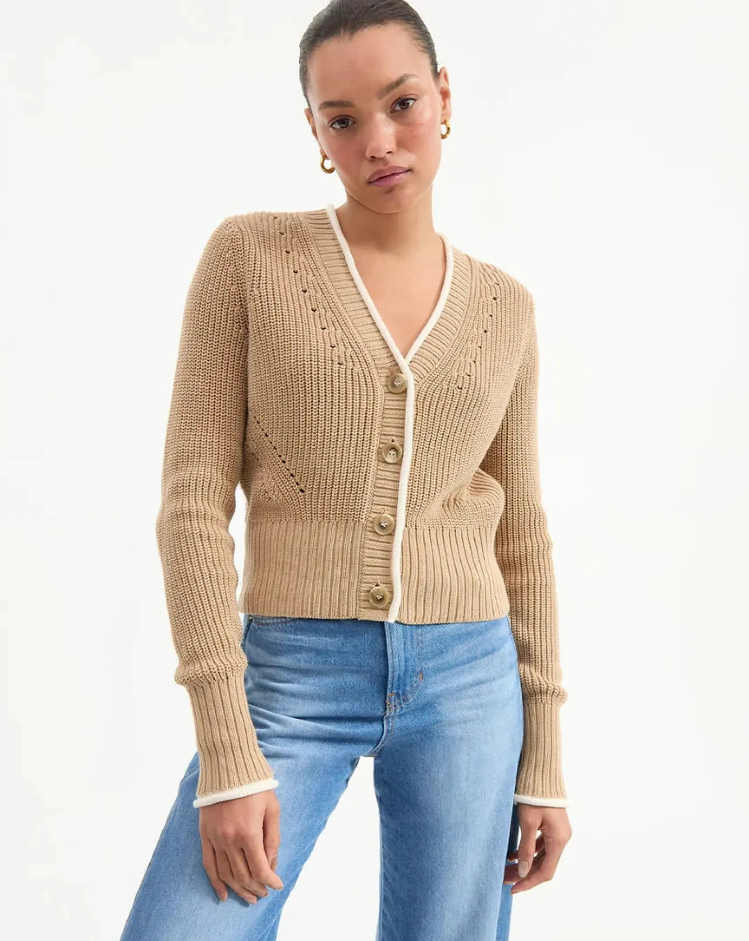 Beatrice Cardigan Stone Khaki