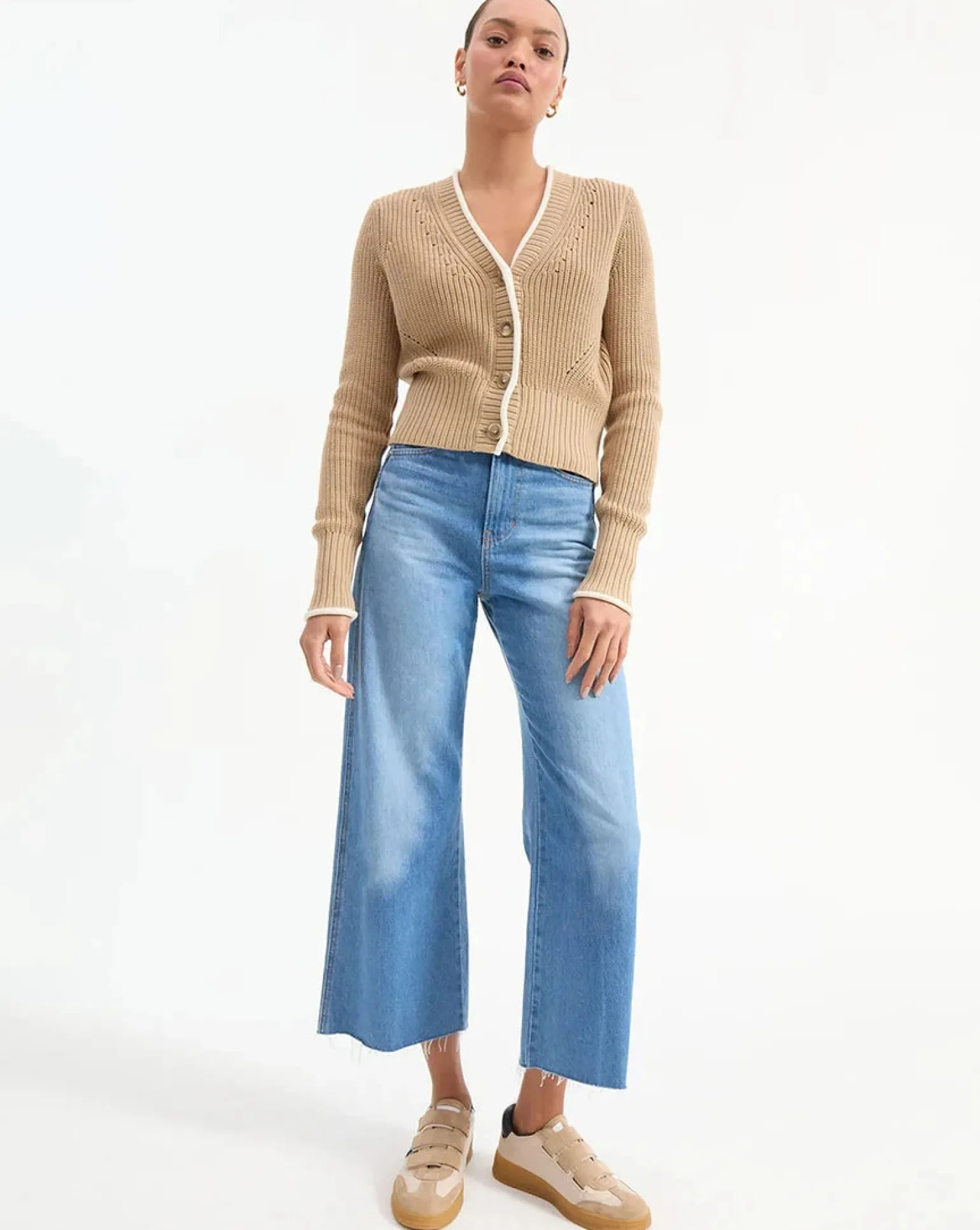 Beatrice Cardigan Stone Khaki