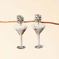 Bemelmans Martini Earrings Silver
