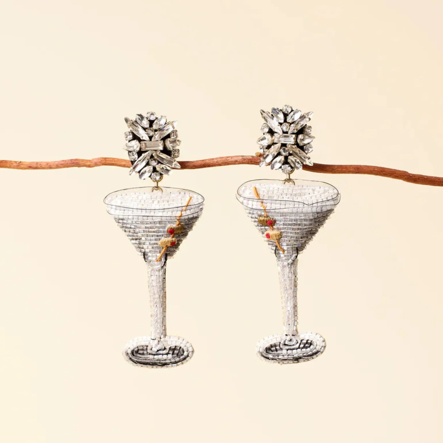 Bemelmans Martini Earrings Silver