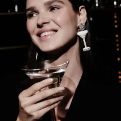 Bemelmans Martini Earrings Silver