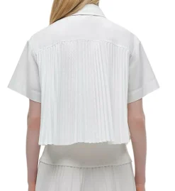 Bernie Short Sleeve Pleated Shirt White