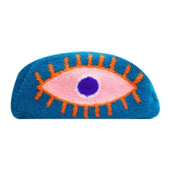 Blue, Orange, and Pink Cosmetic Bag