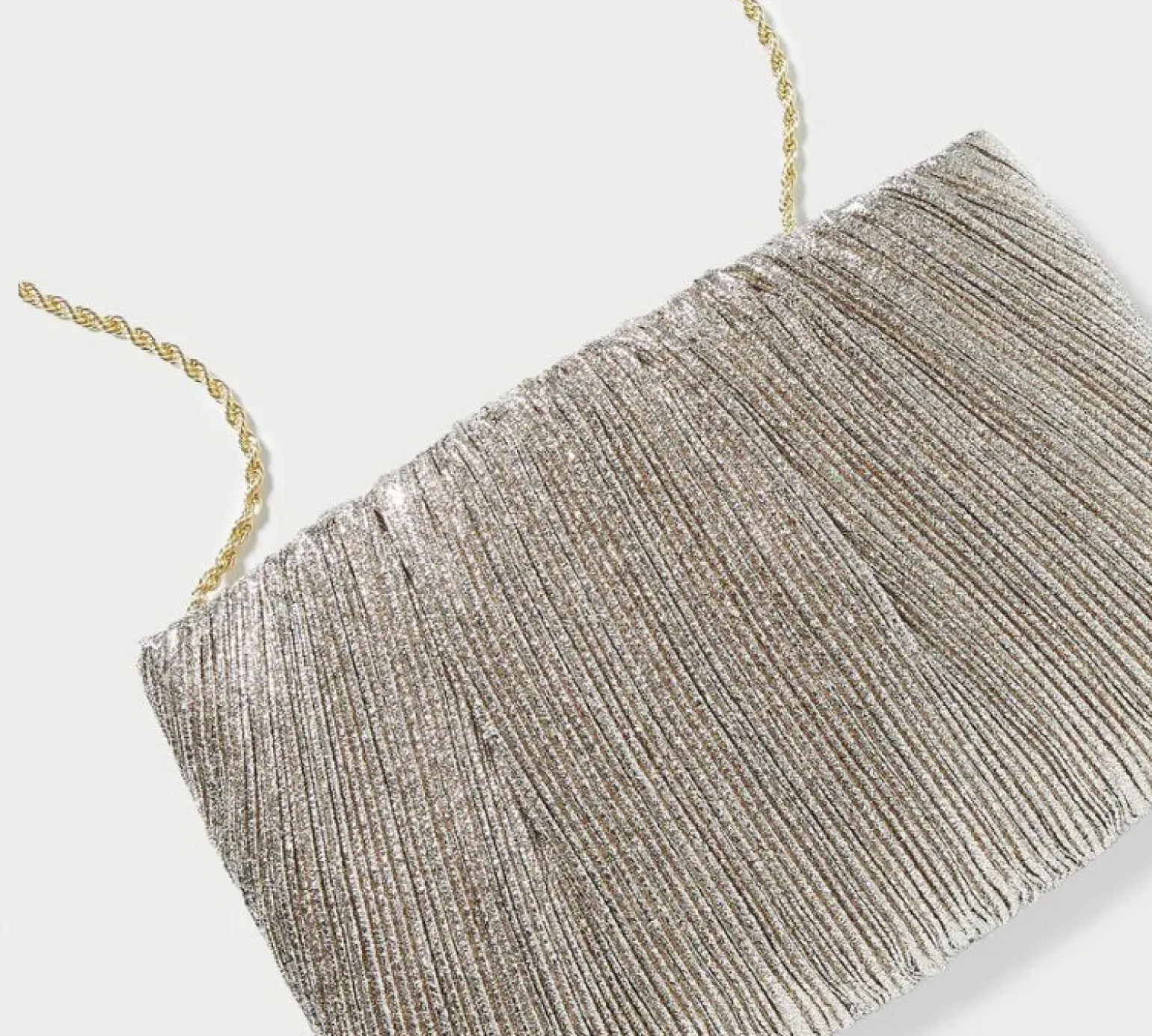 Brit Flat Pleated Clutch Champagne