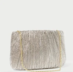Brit Flat Pleated Clutch Champagne