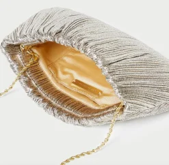 Brit Flat Pleated Clutch Champagne