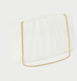 Brit Flat Pleated Clutch Pearl