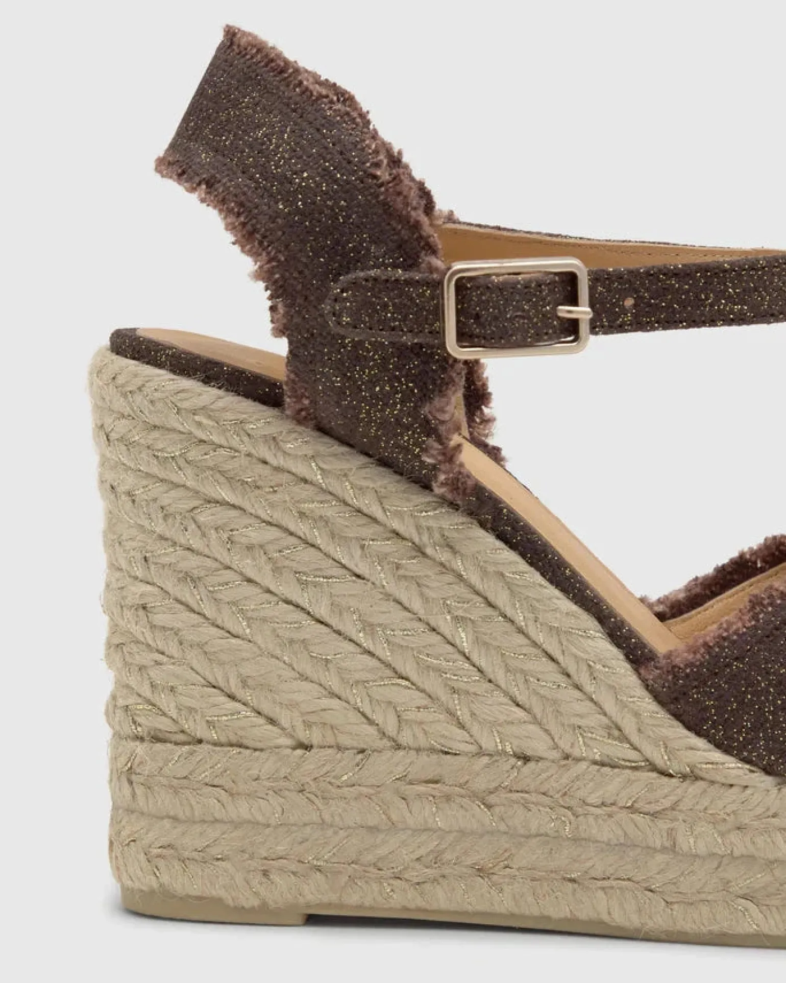 Bromelia Espadrille Metallic Linen Marron/Oro