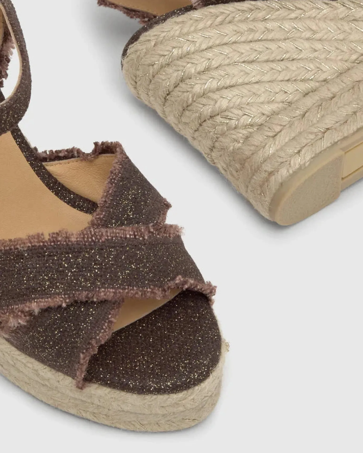 Bromelia Espadrille Metallic Linen Marron/Oro