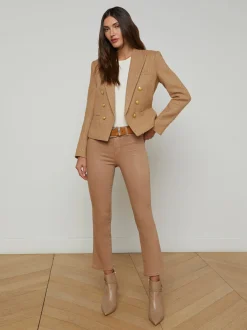 Brooke Double Breasted Crop Blazer Latte/Gold