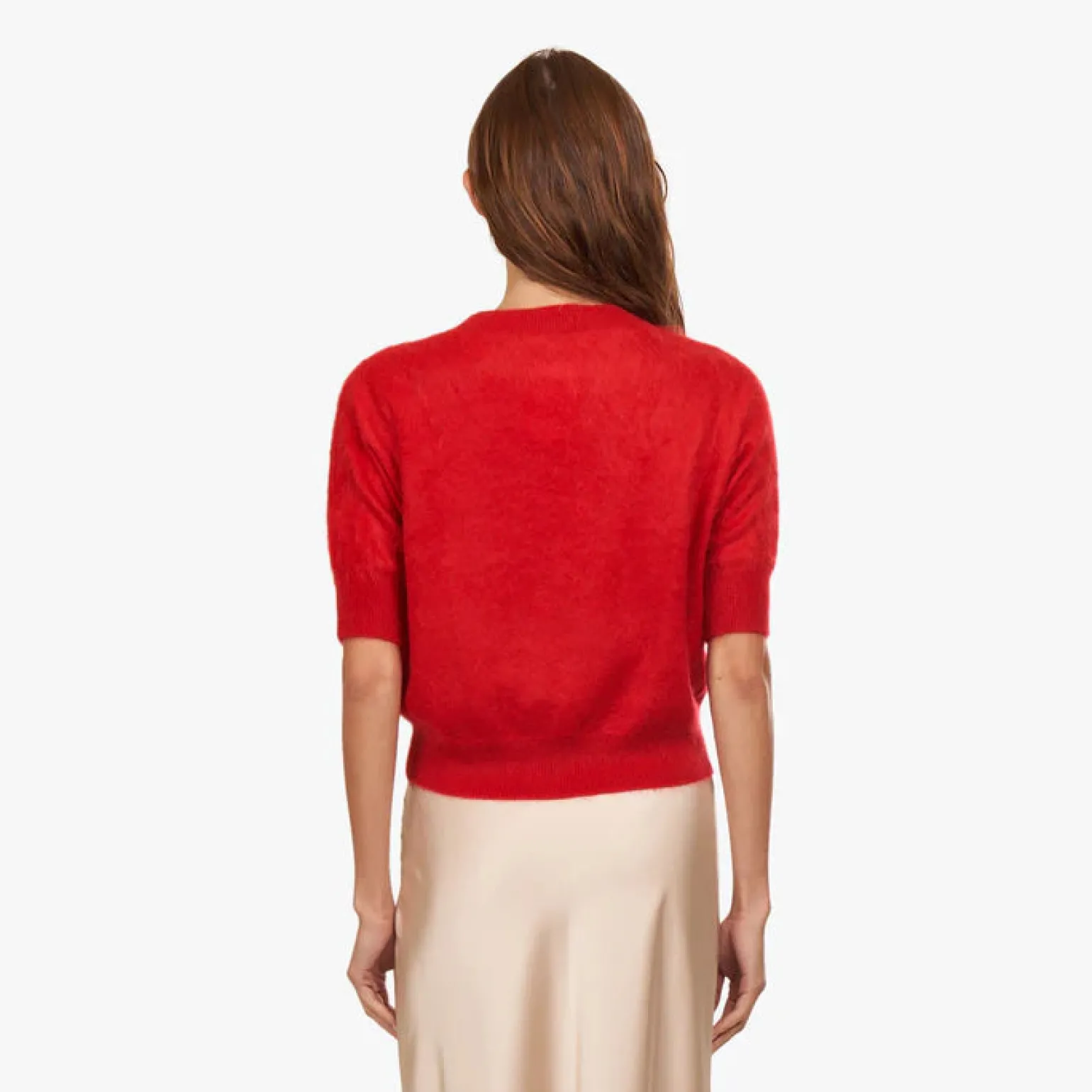 Brushed Elbow Sleeve Boxy Crew Red Alert