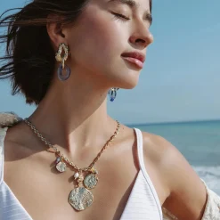 Carmen Charm Necklace Antique Gold