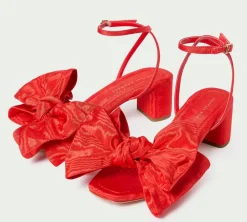 Carmen Red Moiré Bow Sandal