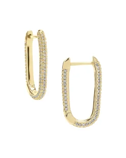 Carrie Pavé Chain Huggies Gold