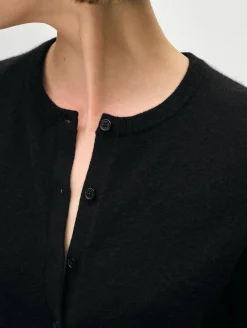 Cashmere Crewneck Cardigan Black