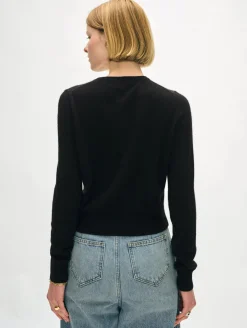 Cashmere Crewneck Cardigan Black